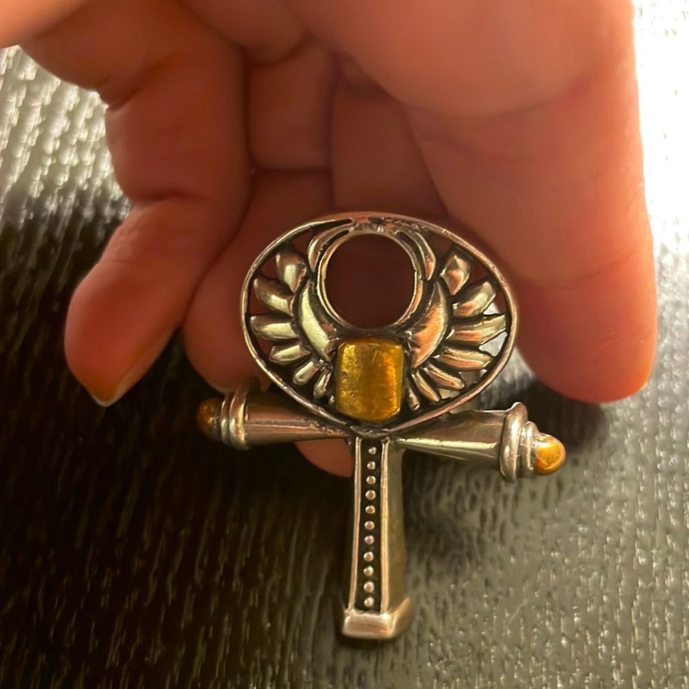 Key of life ancient Egypt inspired silver ring